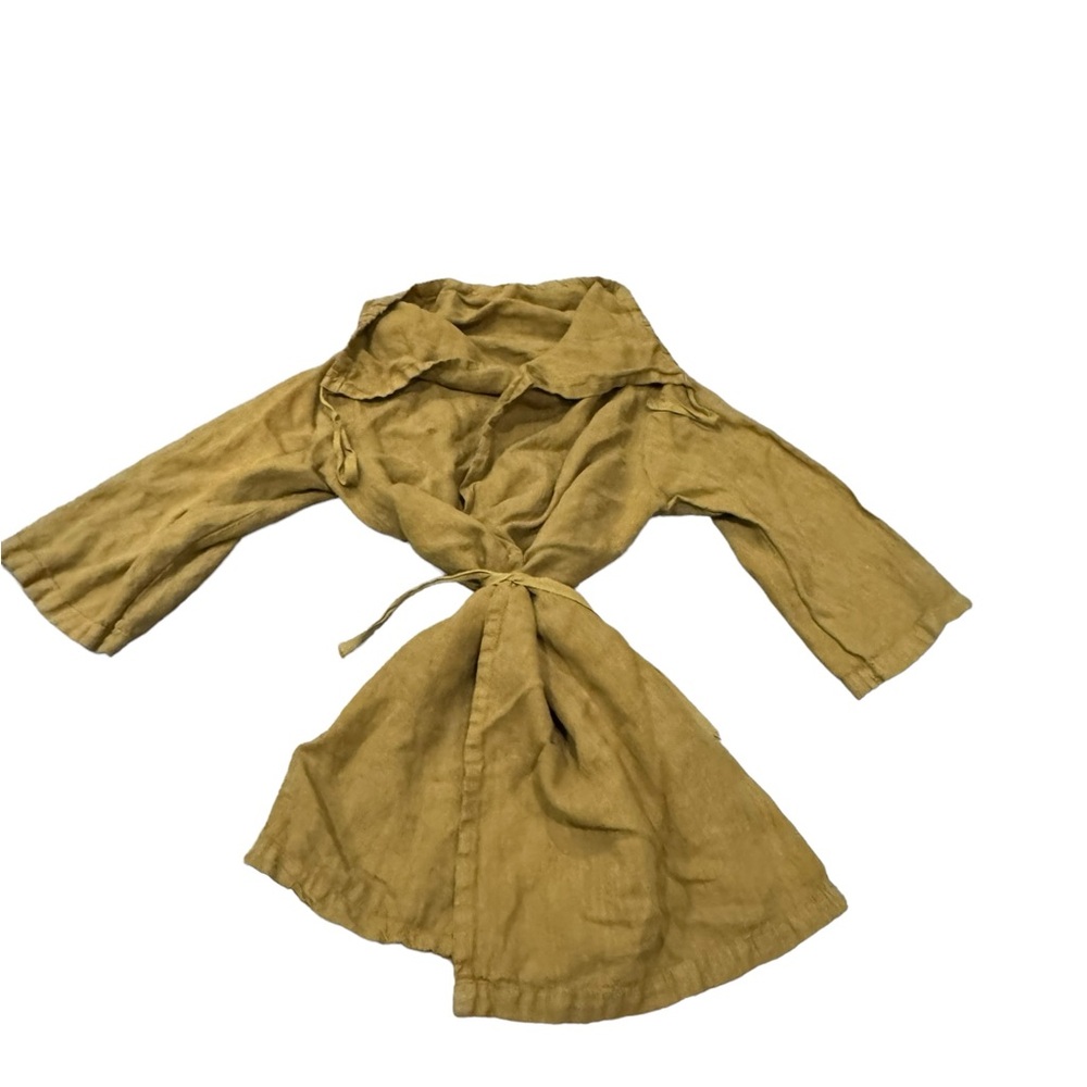 Bryn Walker Linen Cardigan cover up cowl neck Wrap Tunic Medium